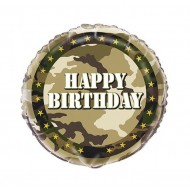 Camouflage Happy Birthday Army Balloon